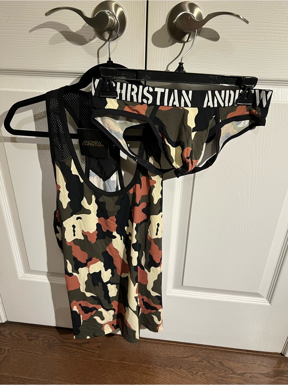 Andrew Christian Camo Briefs & Tank Set - Olive, Tan, Black